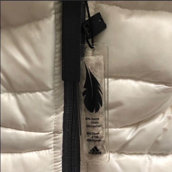 NWT Adidas White Down Puffer Jacket Small - Sample - Picture 8 of 15